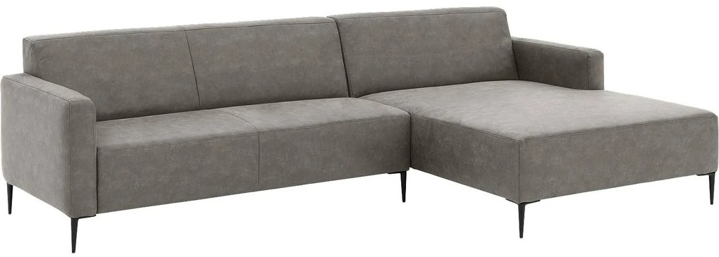 Goossens Key West grijs, micro leer, 3-zits, modern design