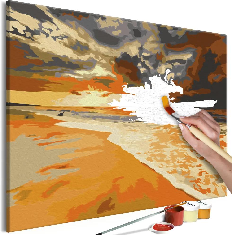 Doe-het-zelf op canvas schilderen - Gouden Strand 60x40