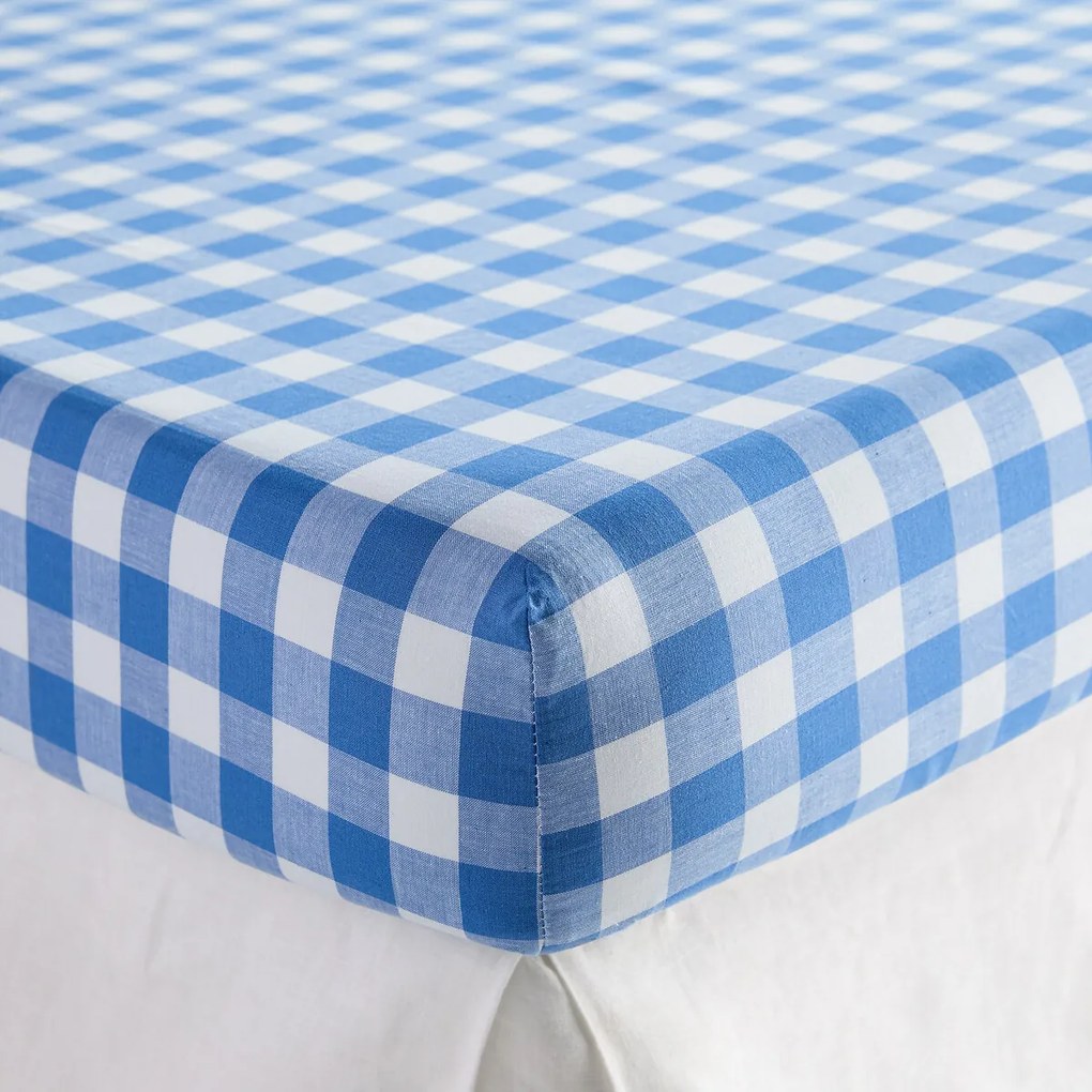Hoeslaken voor kinderen, katoen, omslag 30cm, VELDI BLEU