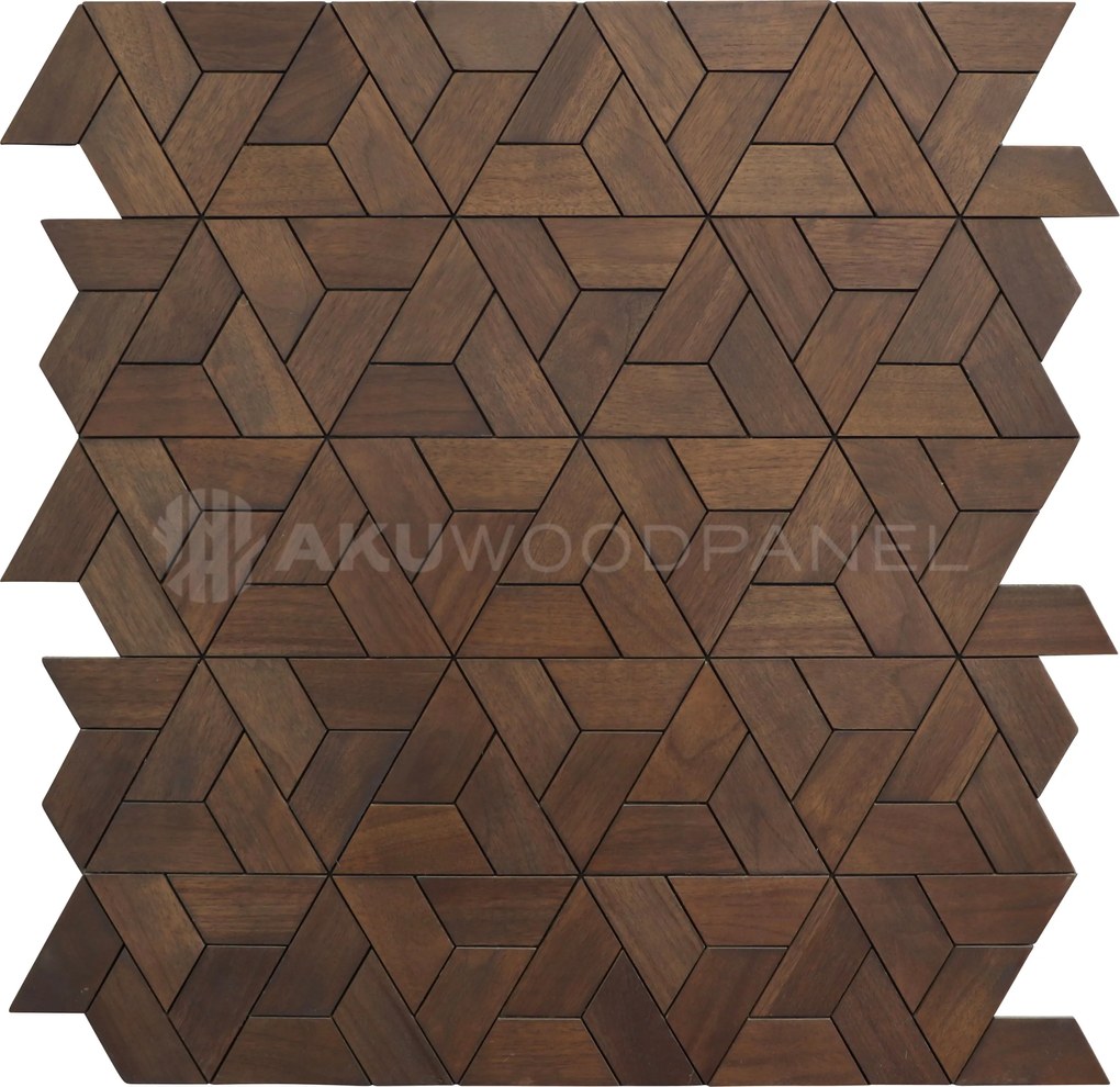 Decopaneel 60 cm x 60 cm Walnoot hout - Aster Brown - 3D Wandpaneel - Wanddeco