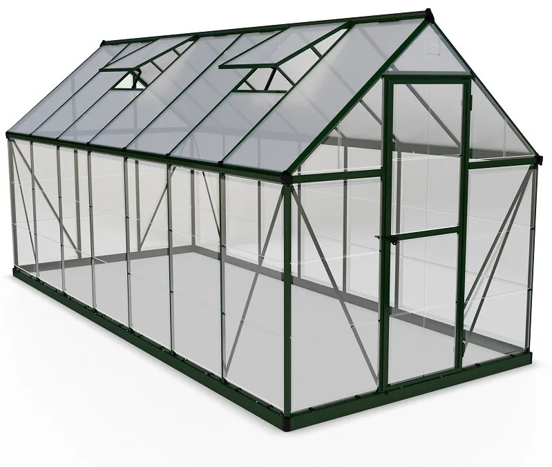 Kas van polycarbonaat Hybride 1.85 x 4.26 m Palram - Canopia groen