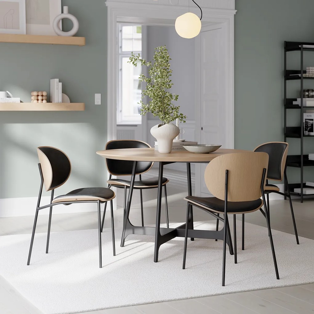 Dan-Form Clementina Design Eetkamerstoel Whitewash Eiken En Leer