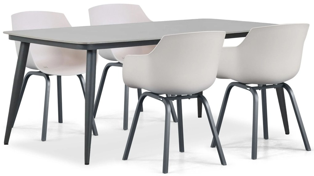 Tuinset 4 personen 180 cm Kunststof Taupe Lifestyle Garden Furniture Salina/Vienna