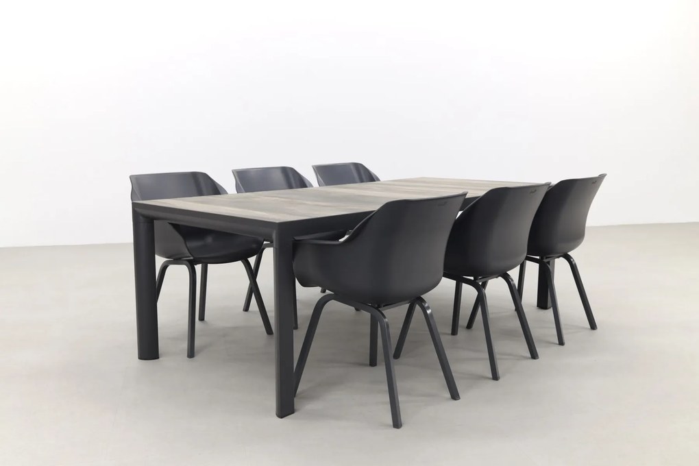 Hartman Sophie Xerix/Kings tuinset antraciet - 220x100 cm. - Keramiek tafelblad