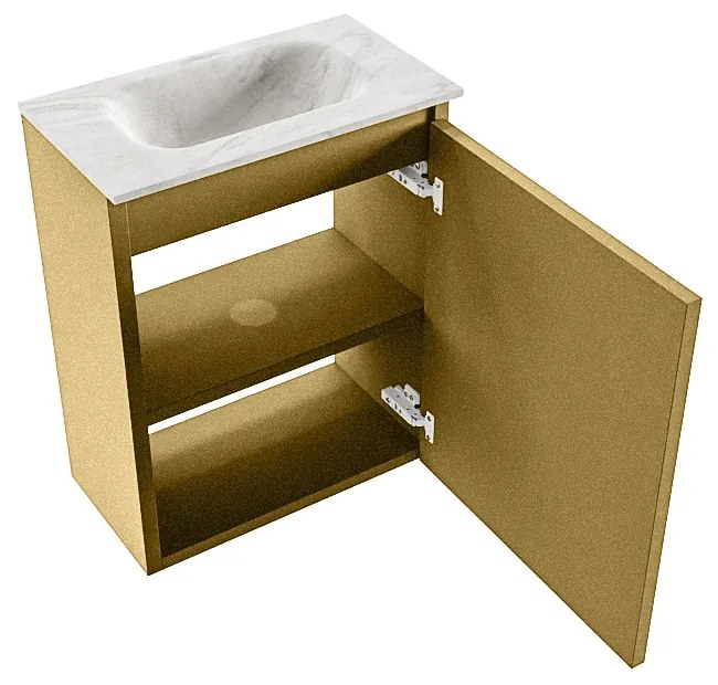 Mondiaz Ture DLux toiletmeubel 40cm oro met wastafel ostra midden zonder kraangat