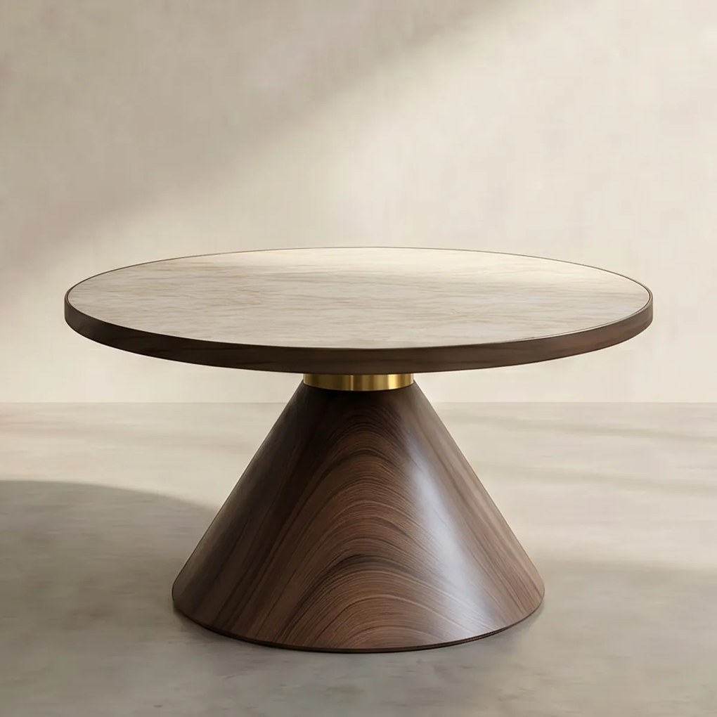 Ronde Salontafel Travertin - 70 X 70cm.