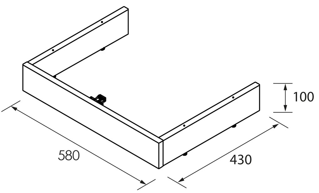 Muebles plint voor badkamermeubel 60cm warm eiken