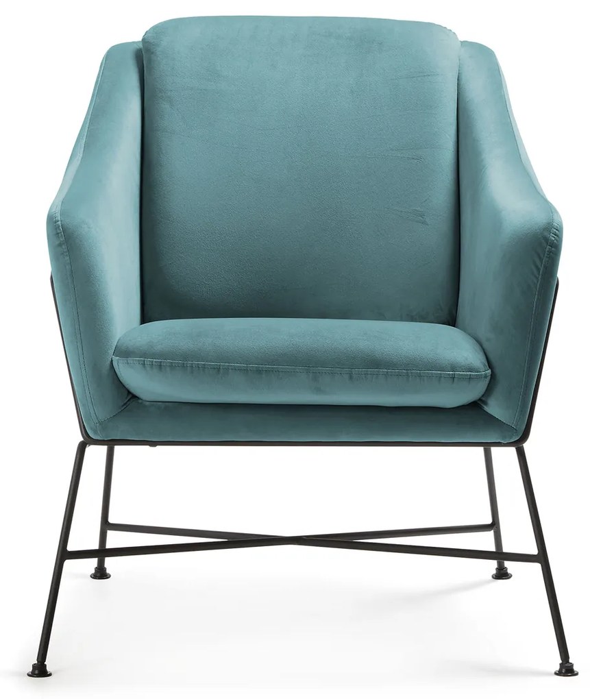 Kave Home Brida Armfauteuil Fluweel Turquoise