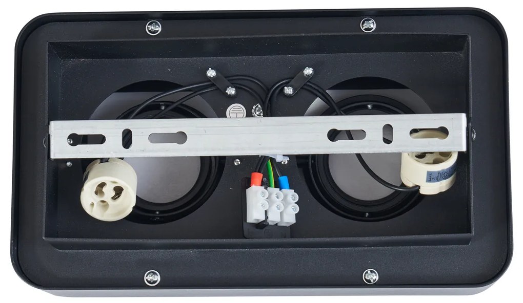 Afgeronde opbouwspot zwart 2-lichts draai- en kantelbaar - Dox