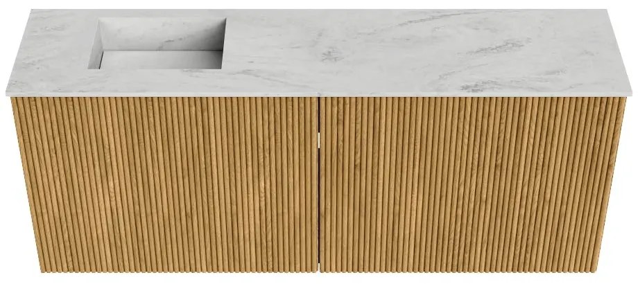 Mondiaz Joya DLux 100cm toiletmeubel oak met wastafel faye links 1 kraangat opalo