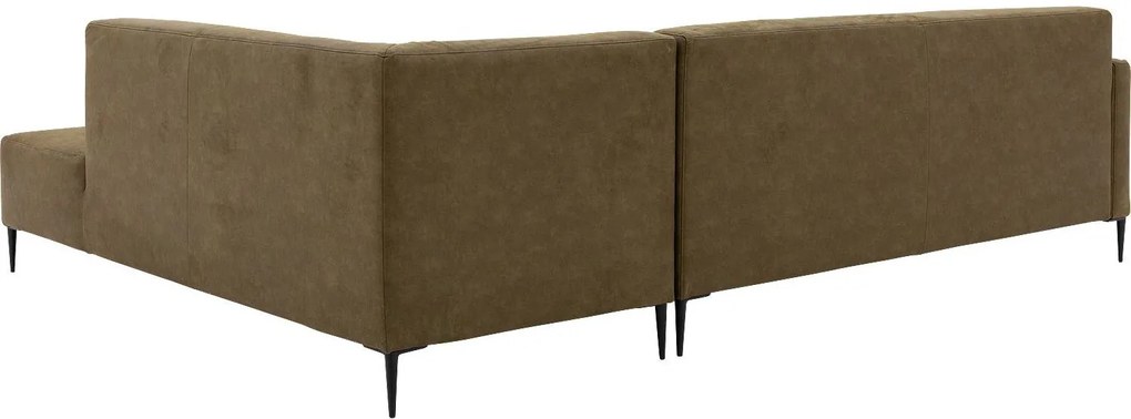 Goossens Key West groen, micro leer, 3-zits, modern design met ligelement rechts