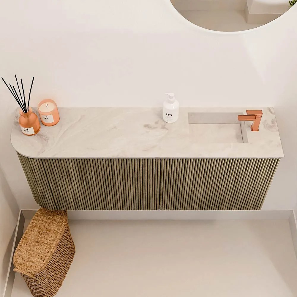 Mondiaz Joya DLux 100cm toiletmeubel ronding links dusk met wastafel faye rechts 1 kraangat frappe