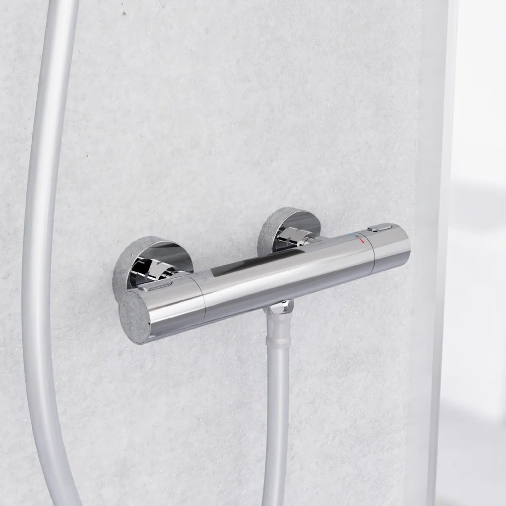 Schutte Los angeles thermostatische douchekraan chroom