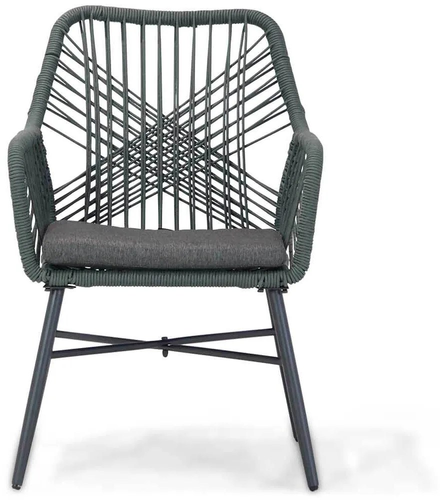 Tuinset Ronde Tuintafel 125 cm Rope Groen 4 personen Domani Furniture Foris/Matale