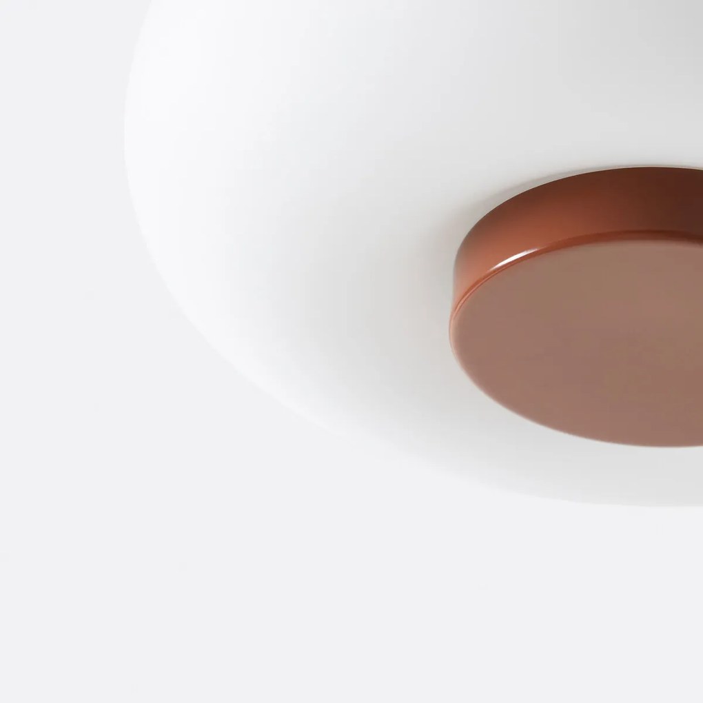 Plafondlamp of wandlamp, ijzer en opaline metaal, OMER