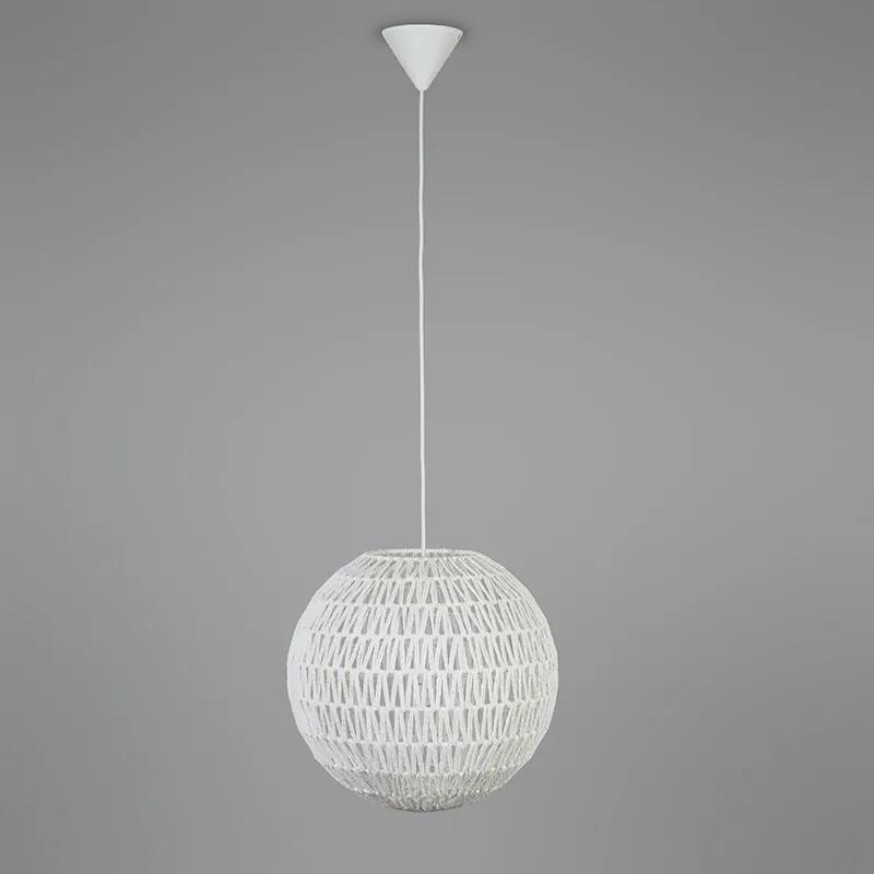 Eettafel / Eetkamer Retro hanglamp wit 40 cm - Lina Ball 40 Design, Modern, Retro E27 Draadlamp bol / globe / rond Binnenverlichting Lamp