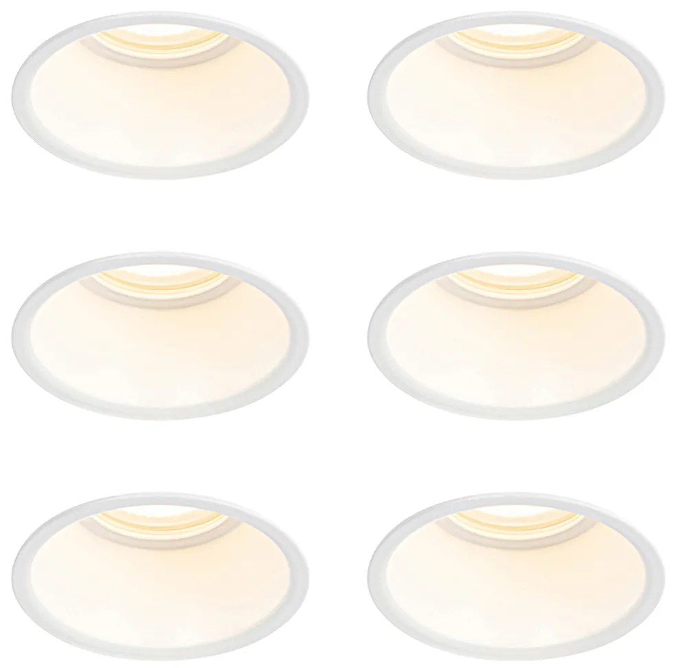 Set van 6 inbouwspots wit GU10 50mm IP44 - Dept Modern GU10 IP44 rond Binnenverlichting Lamp