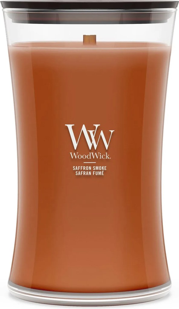 WoodWick geurkaars - Large Hourglass - Saffron Smoke