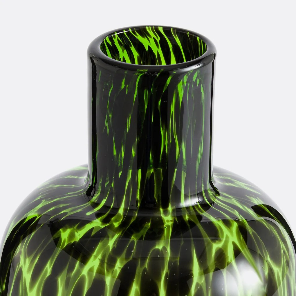 Gevlekte vaas in glas H30 cm, Fauvita