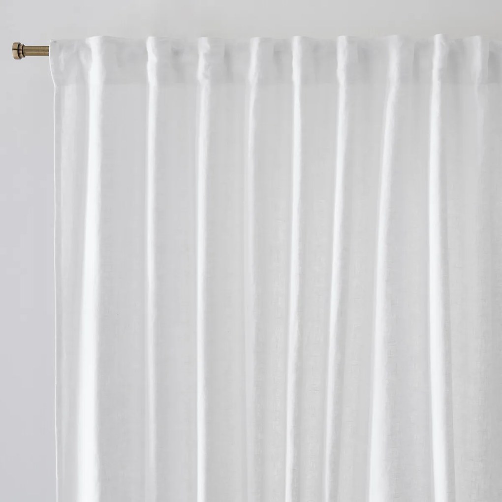 Linnen schermgordijn, met aangerimpelde bies en wave, ELBA