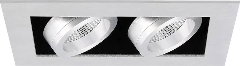 Napoli - Inbouwspot Aluminium Dubbel - Kantelbaar - 2 Lichtpunten - 160x100mm | LEDdirect.nl