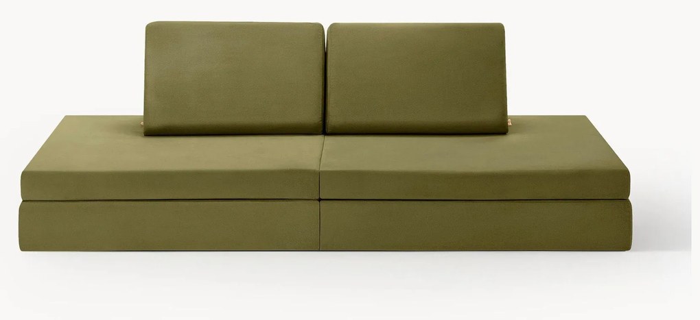 Handgemaakte modulaire fluwelen speelbank Mila