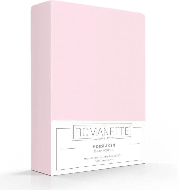 Romanette Luxe Hoeslaken Katoen - Roze 90 x 200