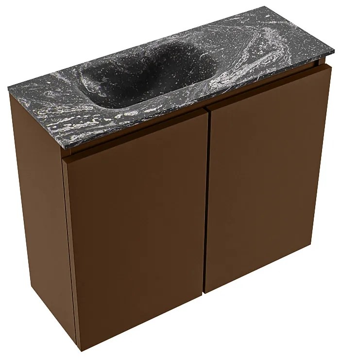 Mondiaz Ture DLux toiletmeubel 60cm rust met wastafel lava links met kraangat