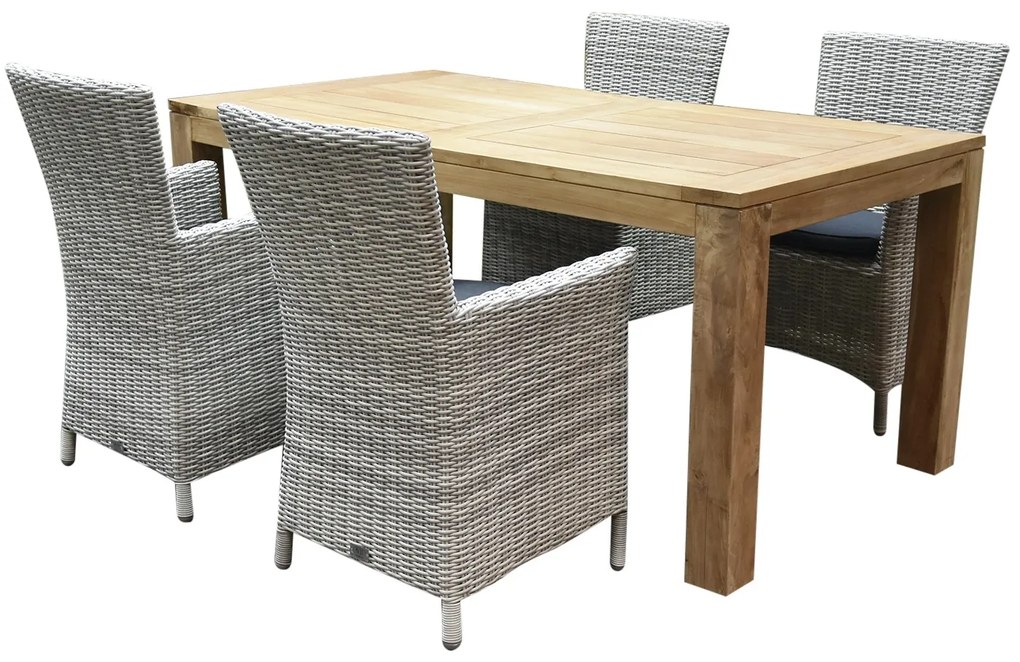 Capri Krista dining tuinset 180x95xH77,5 cm 5-delig wit