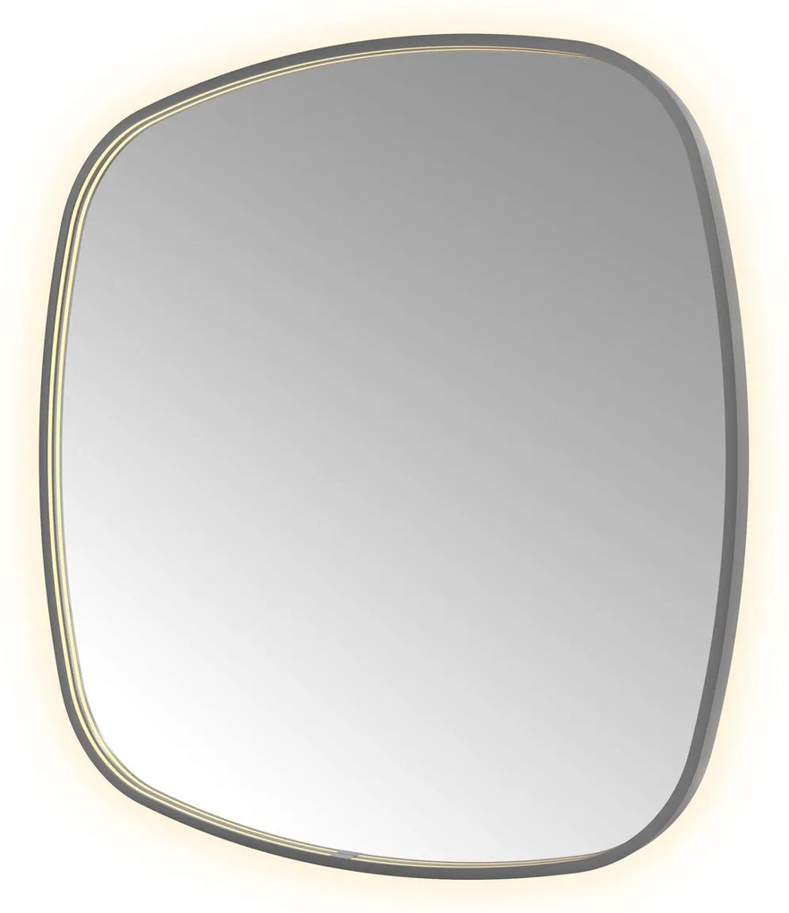 Hotbath &More Contour spiegel deens ovaal 100x100cm geborsteld gunmetal PVD