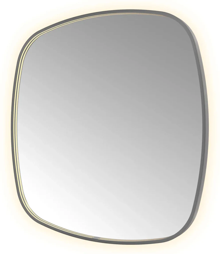 Hotbath &More Contour spiegel deens ovaal 100x100cm geborsteld gunmetal PVD