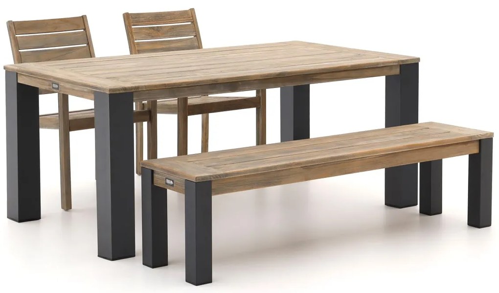 ROUGH-S/ROUGH-X 180cm dining tuinset met bank 4-delig stapelbaar