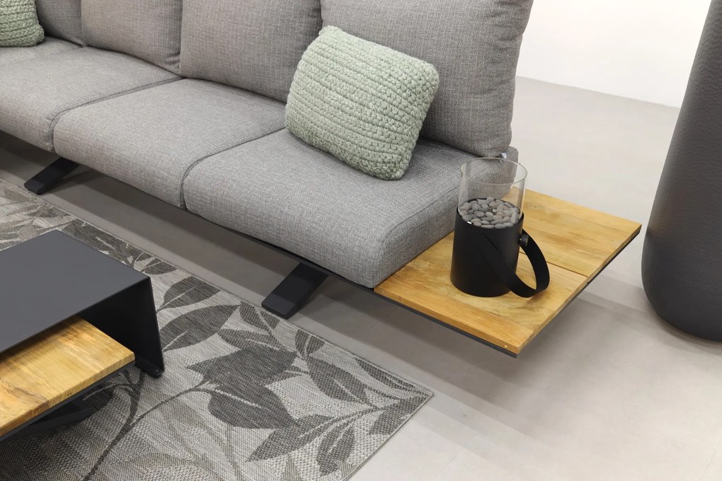 Suns Stockholm loungeset - Antraciet/teak - Light anthracite