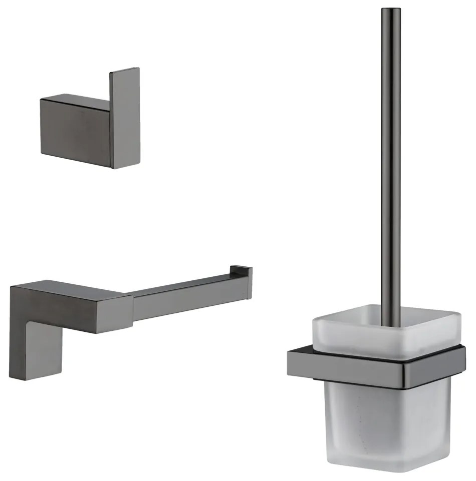 Plieger Altea toiletaccessoiresset 3-delig geborsteld gunmetal