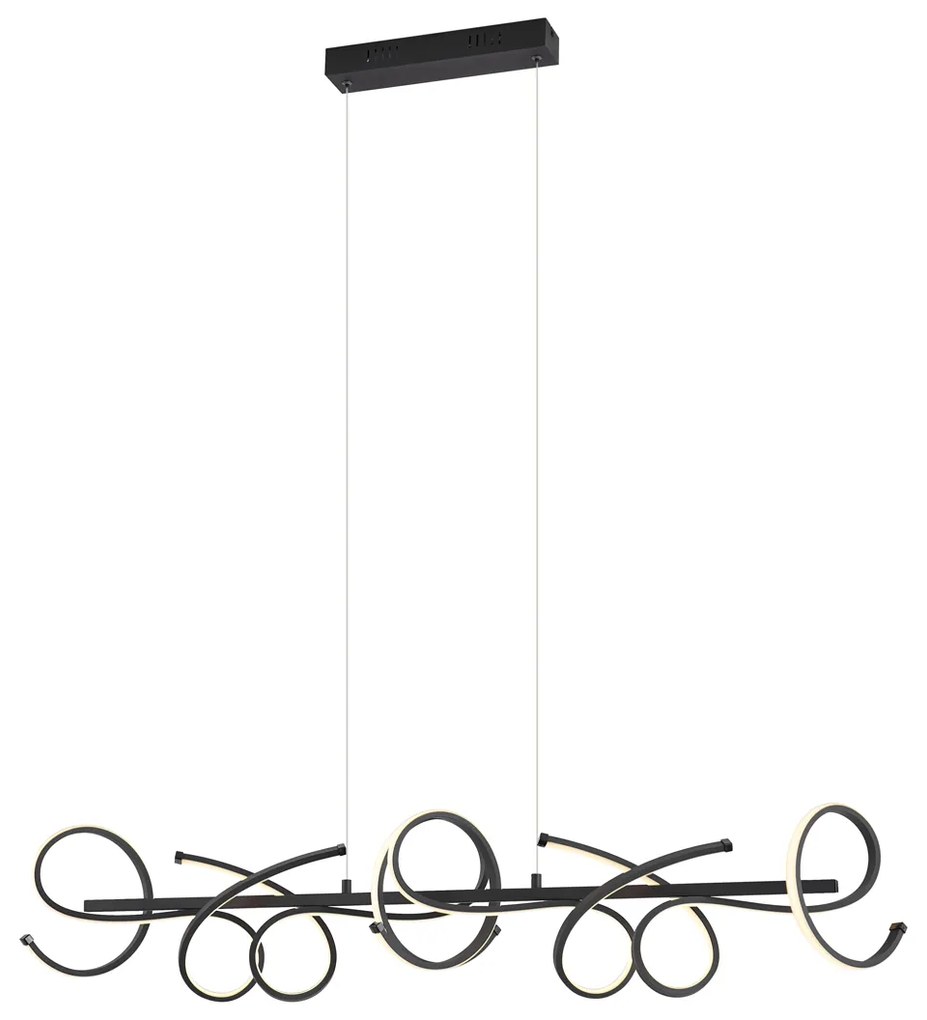 Design hanglamp zwart langwerpig 3-staps dimbaar - Krisscross