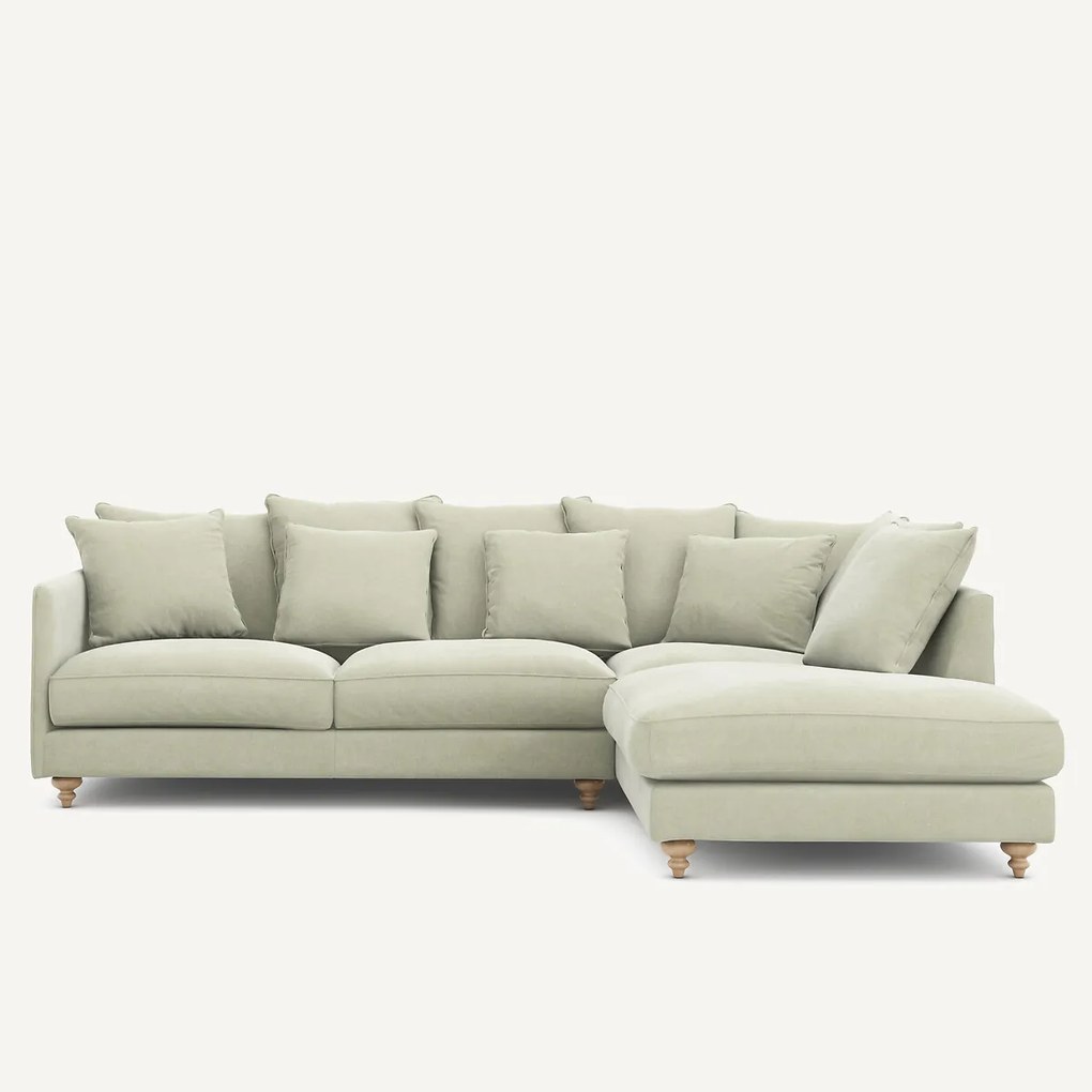 Omvormbare hoekbank in stonewashed fluweel, Lazare