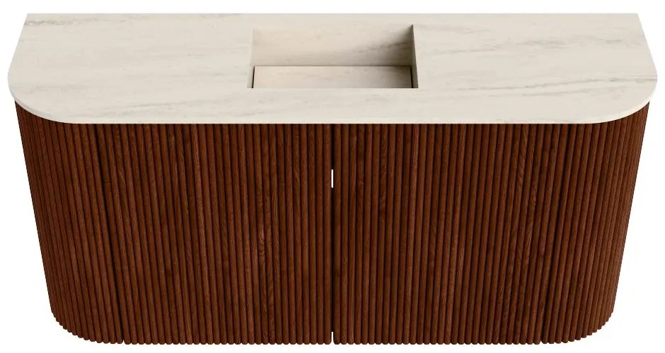 Mondiaz Joya DLux 85cm toiletmeubel ronding links/rechts ruby met wastafel faye midden 1 kraangat meli