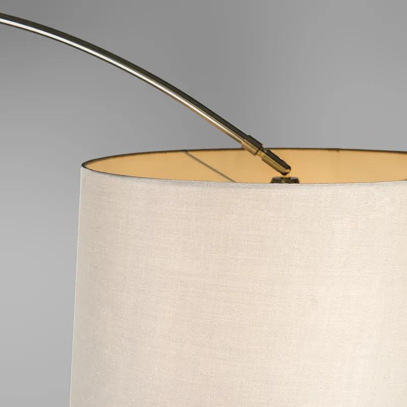 Booglamp staal stoffen kap wit 45 cm - XXL Modern E27 Binnenverlichting Lamp