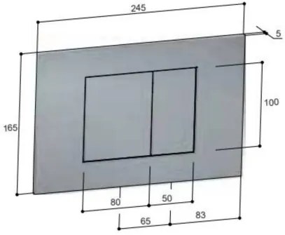 Hotbath Bas drukplaat voor Geberit UP320/UP720/TECE gunmetal geborsteld PVD