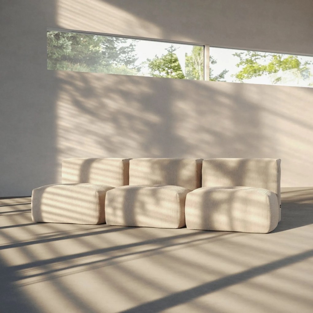 Soft Zitzak Indoor 3 Seater Open - Corduroy Beige