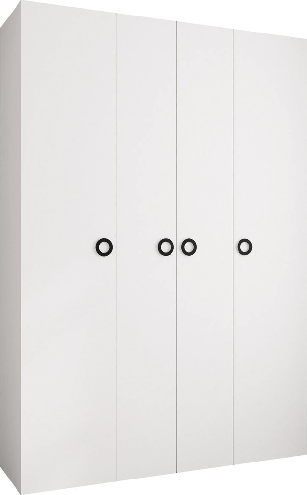 Kledingkast Hartford 554, Zwart, Wit, 246x170x42cm, 140.5 kg, Kledingkast deuren: Met scharnieren