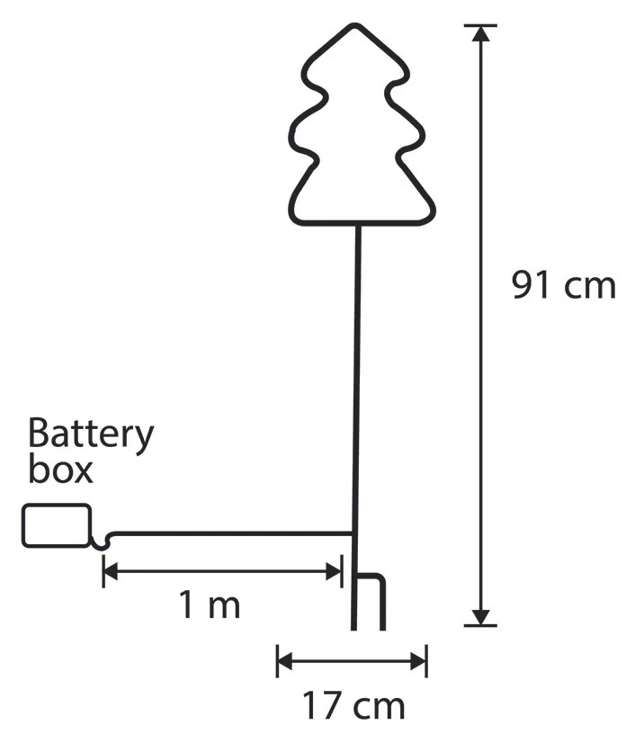 Kerst neon prikspot groen boom incl. LED met timer IP44 - Fura