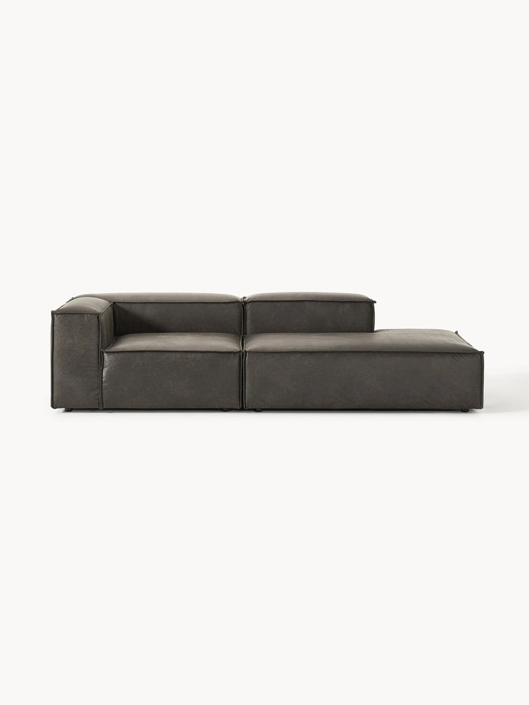 Modulaire leren chaise longue Lennon