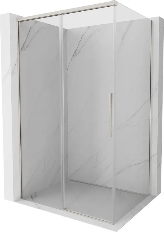 Mexen Rox douchecabine schuifdeur 125 x 90 cm, transparant, geborsteld nikkel - 8C2-125-090-97-00