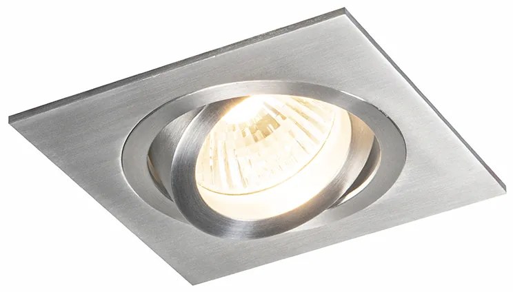 Set van 6 Inbouwspot staal kantelbaar - Lock 1 GU10 Binnenverlichting Lamp