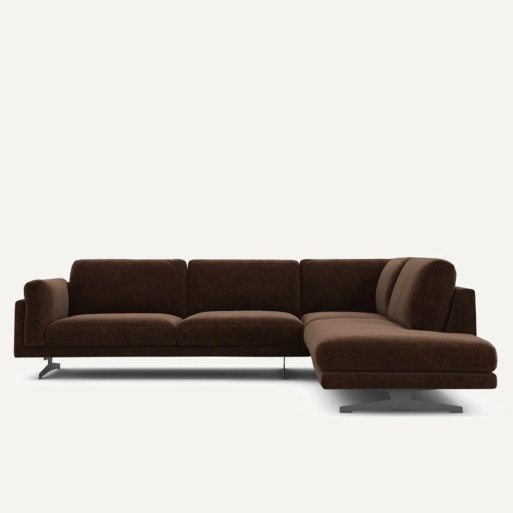 Chenille fluwelen hoekbank met longchair, César