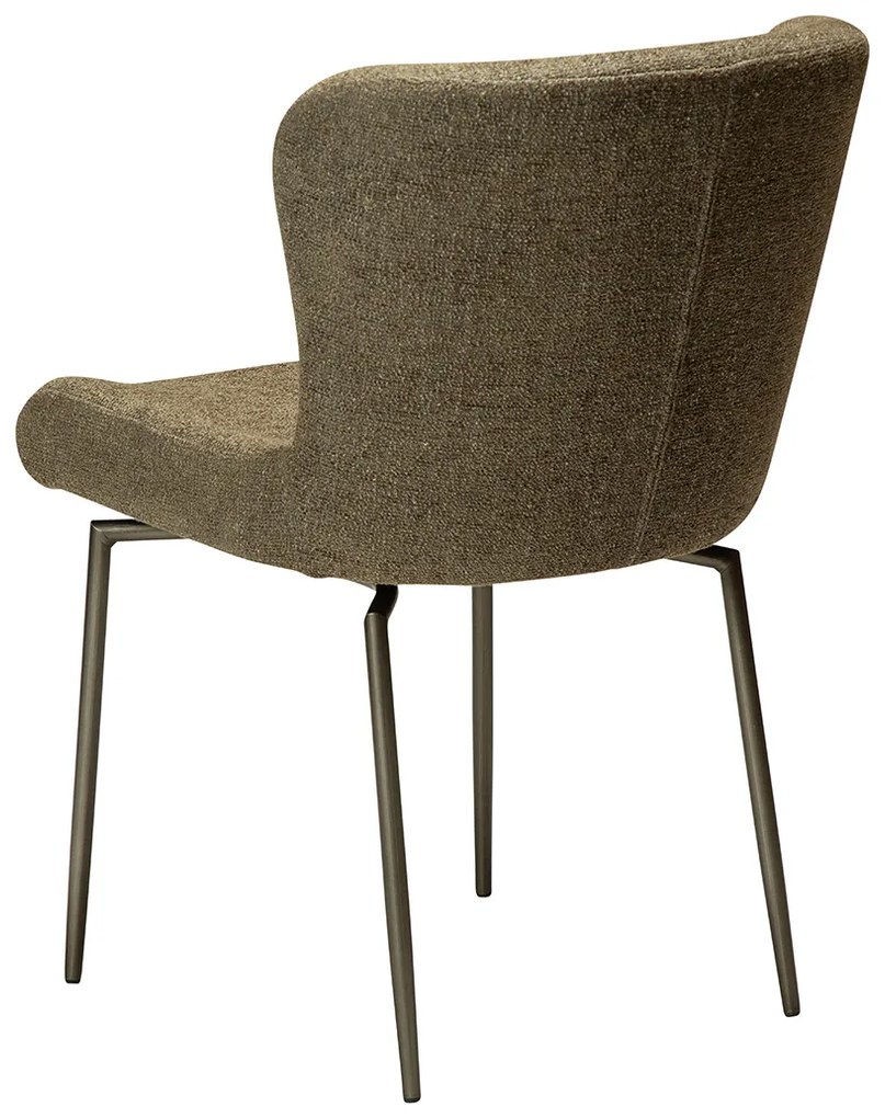 Dan-Form Glam Swivel Draaibare Eetkamerstoel Boucle Dark Olive Groen