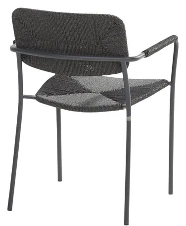 4 Seasons Outdoor Bora tuinset antraciet met RVS Prado tafel - teak blad Ø 160 cm  Tuinset    houtkleur weerbestendig