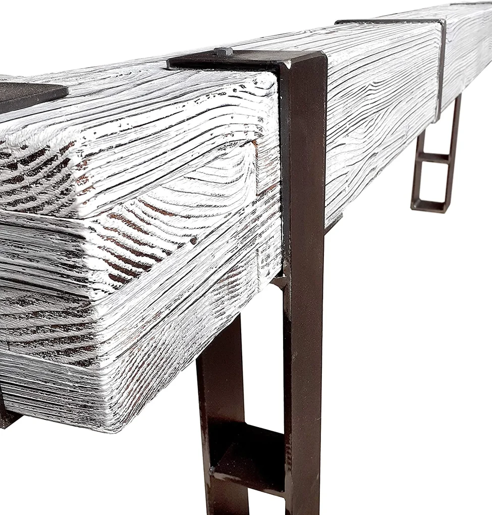 CHYRKA® Meubelen massief houten bed LL balkbed LEMBERG tweepersoonsbed loft vintage industrieel design handgemaakt hout metaal