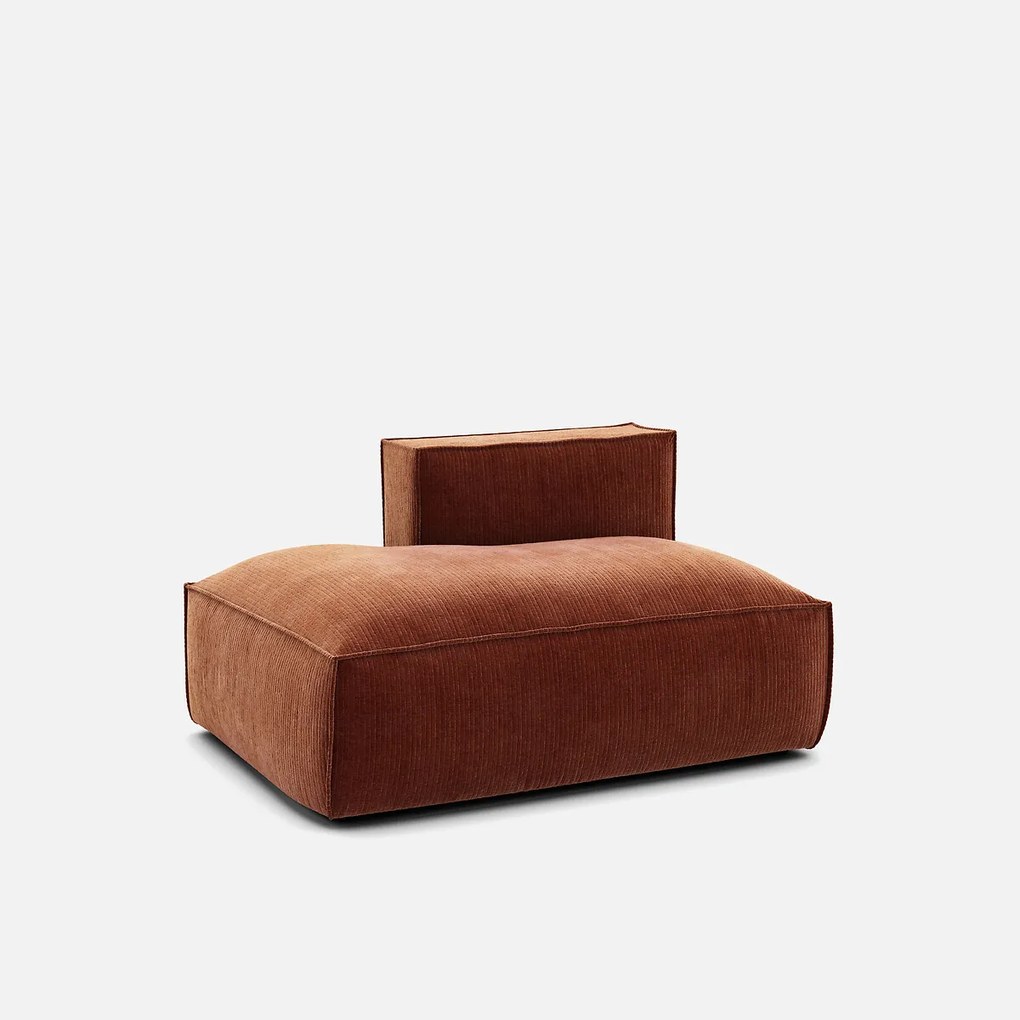 Loungebank links, vintage ribfluweel, Seven